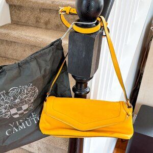 Vince Camuto Yellow Leather Crossbody Shoulder Bag
